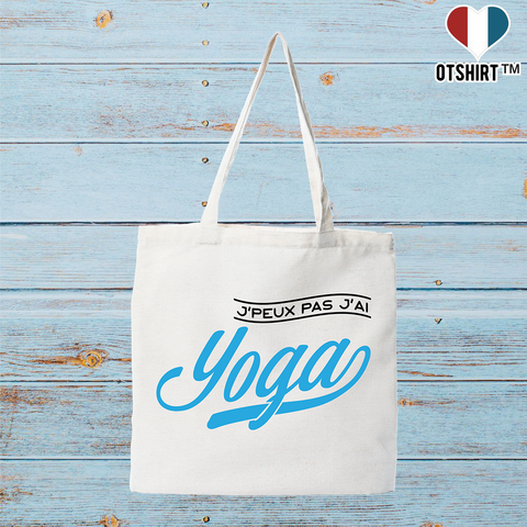 Tote bag coton recyclé j'peux pas j'ai yoga