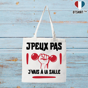 Tote bag coton recyclé j'peux pas j'vais à la salle