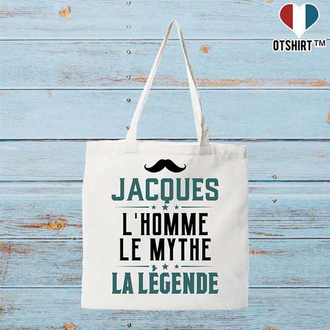 Tote bag coton recyclé jacques l'homme le mythe la légende