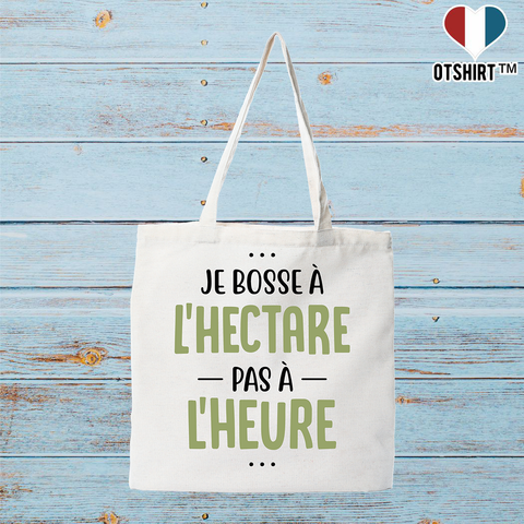 Tote bag coton recyclé je bosse à l'hectare