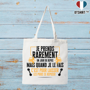 Tote bag coton recyclé je laisse les poids se reposer