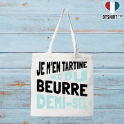 Tote bag coton recyclé je m'en tartine