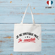 Tote bag coton recyclé je ne critique pas