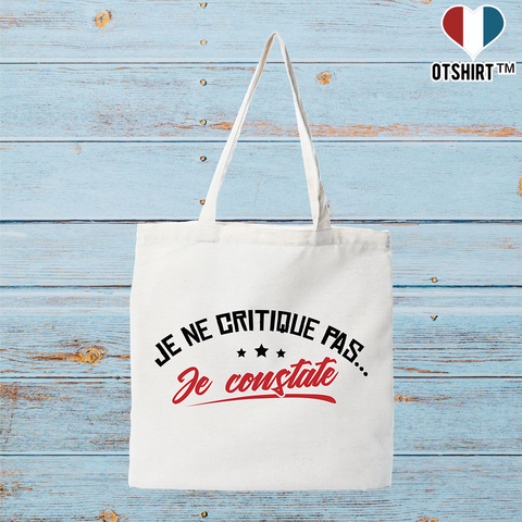 Tote bag coton recyclé je ne critique pas