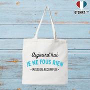 Tote bag coton recyclé je ne fous rien