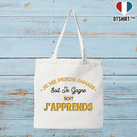 Tote bag coton recyclé je ne perds jamais !