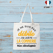 Tote bag coton recyclé je ne suis pas débile