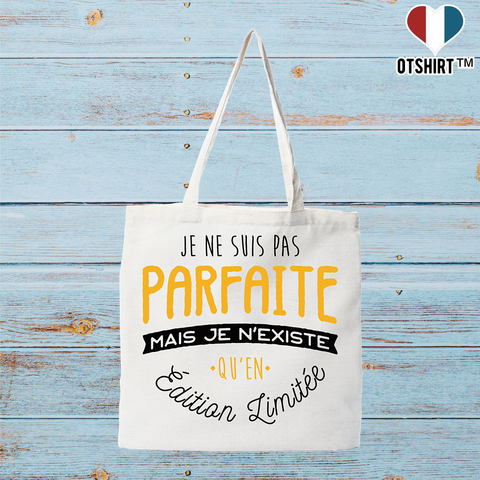 Tote bag coton recyclé je ne suis pas parfaite