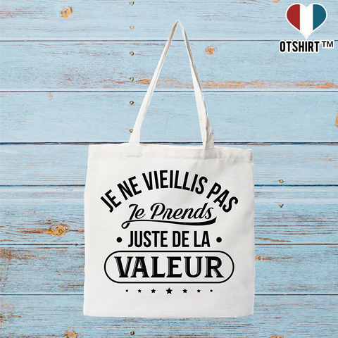Tote bag coton recyclé je ne vieillis pas