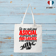 Tote bag coton recyclé je préfère mon garage