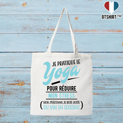 Tote bag coton recyclé je pratique le yoga