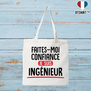 Tote bag coton recyclé je suis ingénieur