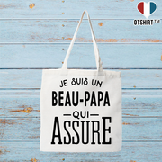 Tote bag coton recyclé je suis un beau-papa qui assure
