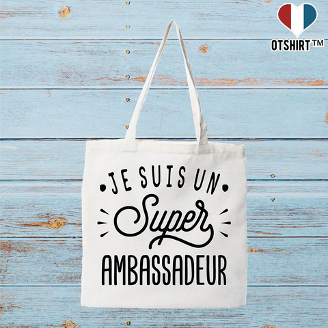 Tote bag coton recyclé je suis un super ambassadeur