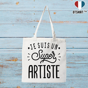 Tote bag coton recyclé je suis un super artiste
