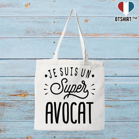 Tote bag coton recyclé je suis un super avocat