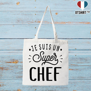 Tote bag coton recyclé je suis un super chef