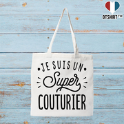 Tote bag coton recyclé je suis un super couturier