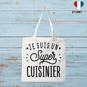 Tote bag coton recyclé je suis un super cuisinier