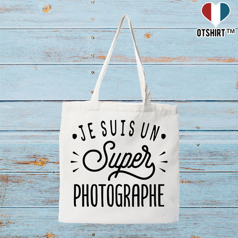 Tote bag coton recyclé je suis un super photographe