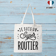 Tote bag coton recyclé je suis un super routier