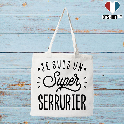 Tote bag coton recyclé je suis un super serrurier