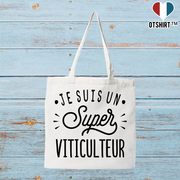 Tote bag coton recyclé je suis un super viticulteur