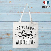 Tote bag coton recyclé je suis un super web designer
