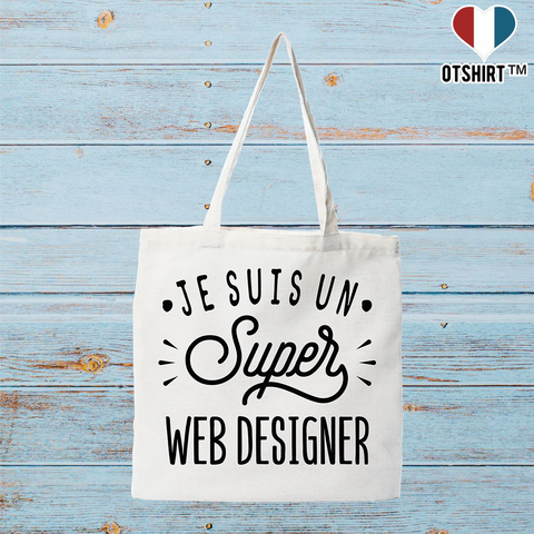 Tote bag coton recyclé je suis un super web designer