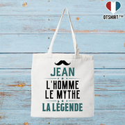 Tote bag coton recyclé jean l'homme le mythe la légende