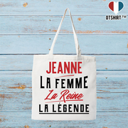 Tote bag coton recyclé jeanne la femme la reine la légende