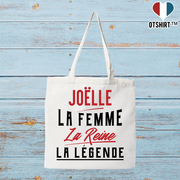 Tote bag coton recyclé joëlle la femme la reine la légende