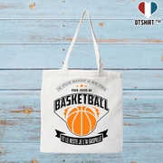 Tote bag coton recyclé jouer au basketball