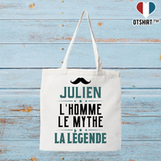 Tote bag coton recyclé julien l'homme le mythe la légende