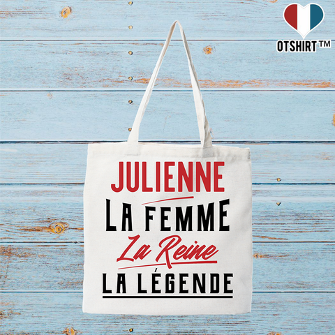 Tote bag coton recyclé julienne la femme la reine la légende