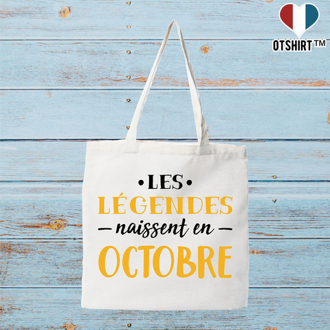Tote bag coton recyclé légende d'octobre