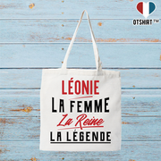 Tote bag coton recyclé léonie la femme la reine la légende
