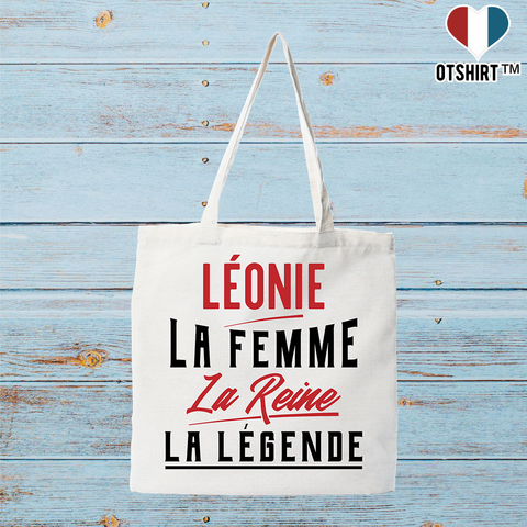 Tote bag coton recyclé léonie la femme la reine la légende