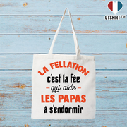 Tote bag coton recyclé la fée qui aide les papas