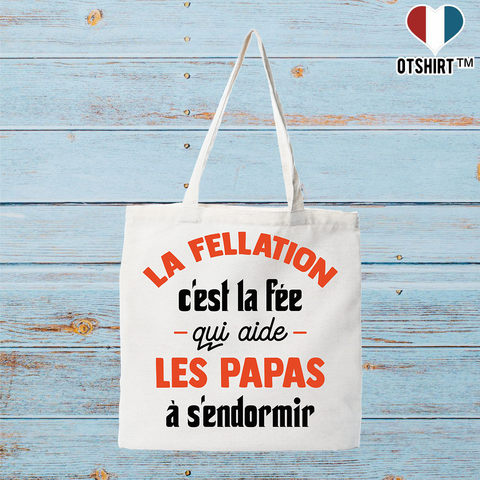 Tote bag coton recyclé la fée qui aide les papas