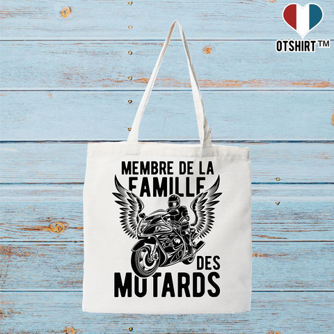 Tote bag coton recyclé la famille des motards 2