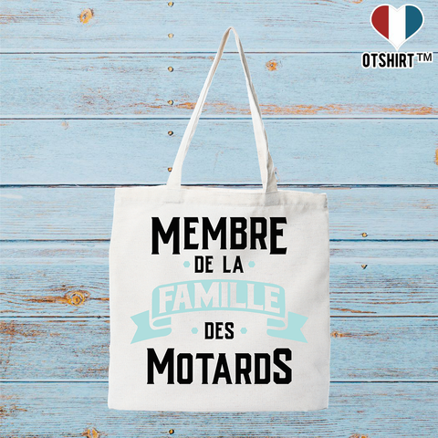 Tote bag coton recyclé la famille des motards