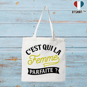 Tote bag coton recyclé la femme parfaite 2