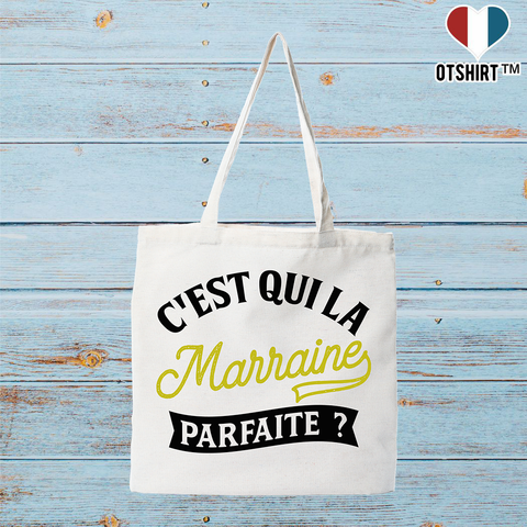 Tote bag coton recyclé la marraine parfaite 2