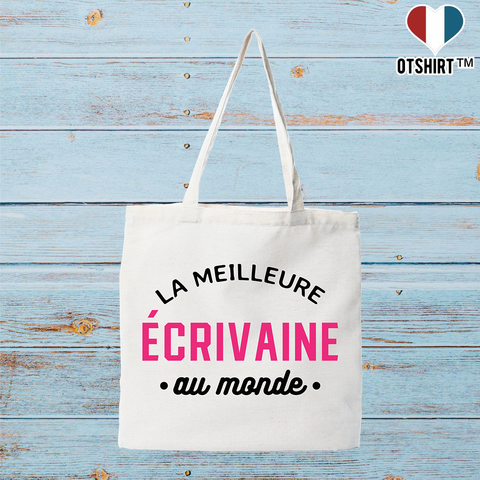 Tote bag coton recyclé la meilleure écrivaine au monde