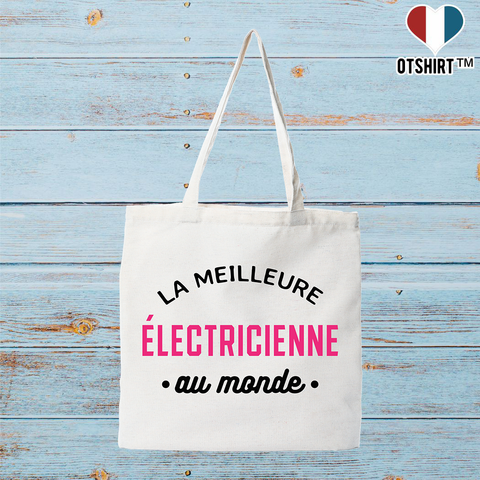 Tote bag coton recyclé la meilleure électricienne au monde