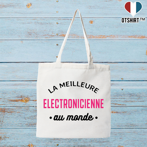 Tote bag coton recyclé la meilleure électronicienne au monde