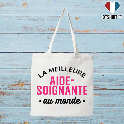 Tote bag coton recyclé la meilleure aide-soignante au monde