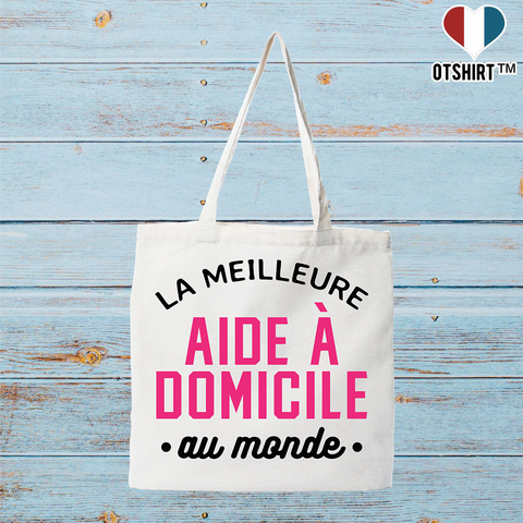 Tote bag coton recyclé la meilleure aide à domicile au monde