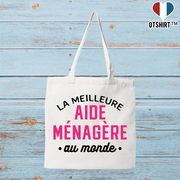 Tote bag coton recyclé la meilleure aide ménagère au monde
